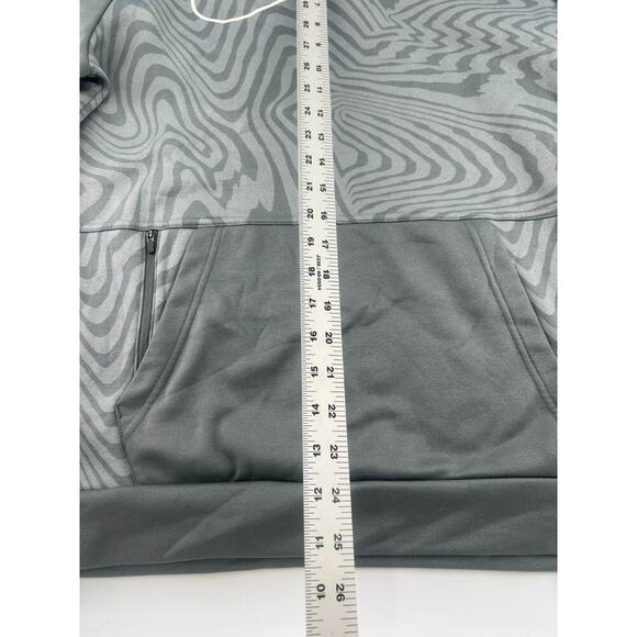 Nike Sweatshirt Mens Medium Gray White Standard Fit Pullover Hoodie Swoosh Sport - Picture 7 of 8